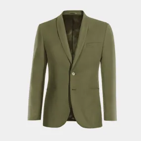  Blazer verde de lino solapa redonda esencial