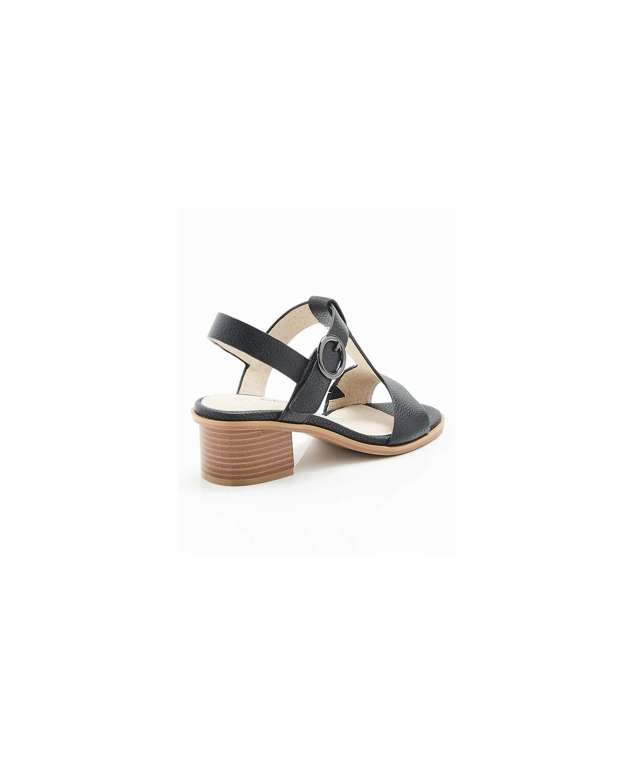 Block Heeled Leather Sandal