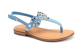 Blue flip-flop beach shoes.