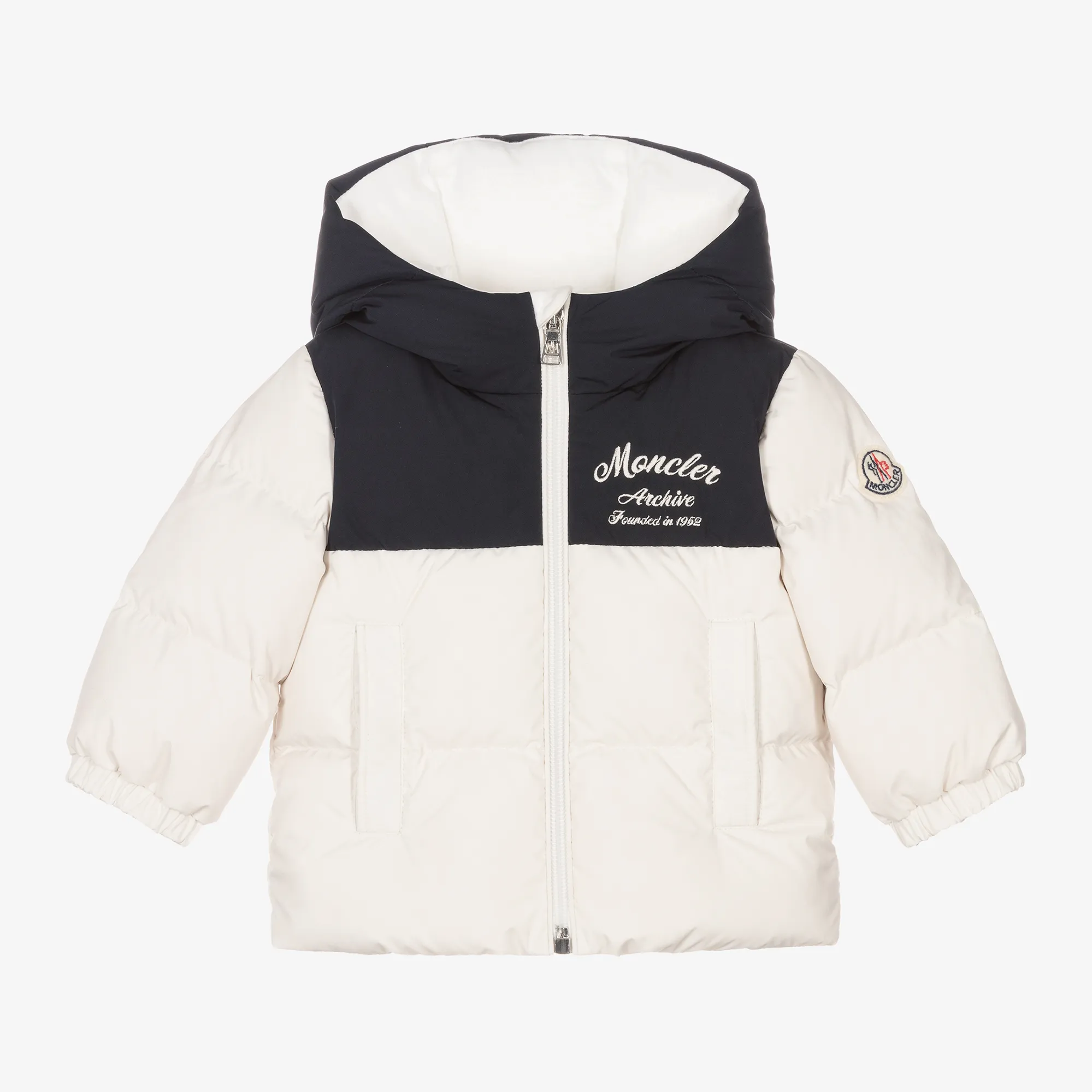 Boys Puffer Jacket Ivory Hooded - Joe Down Coat