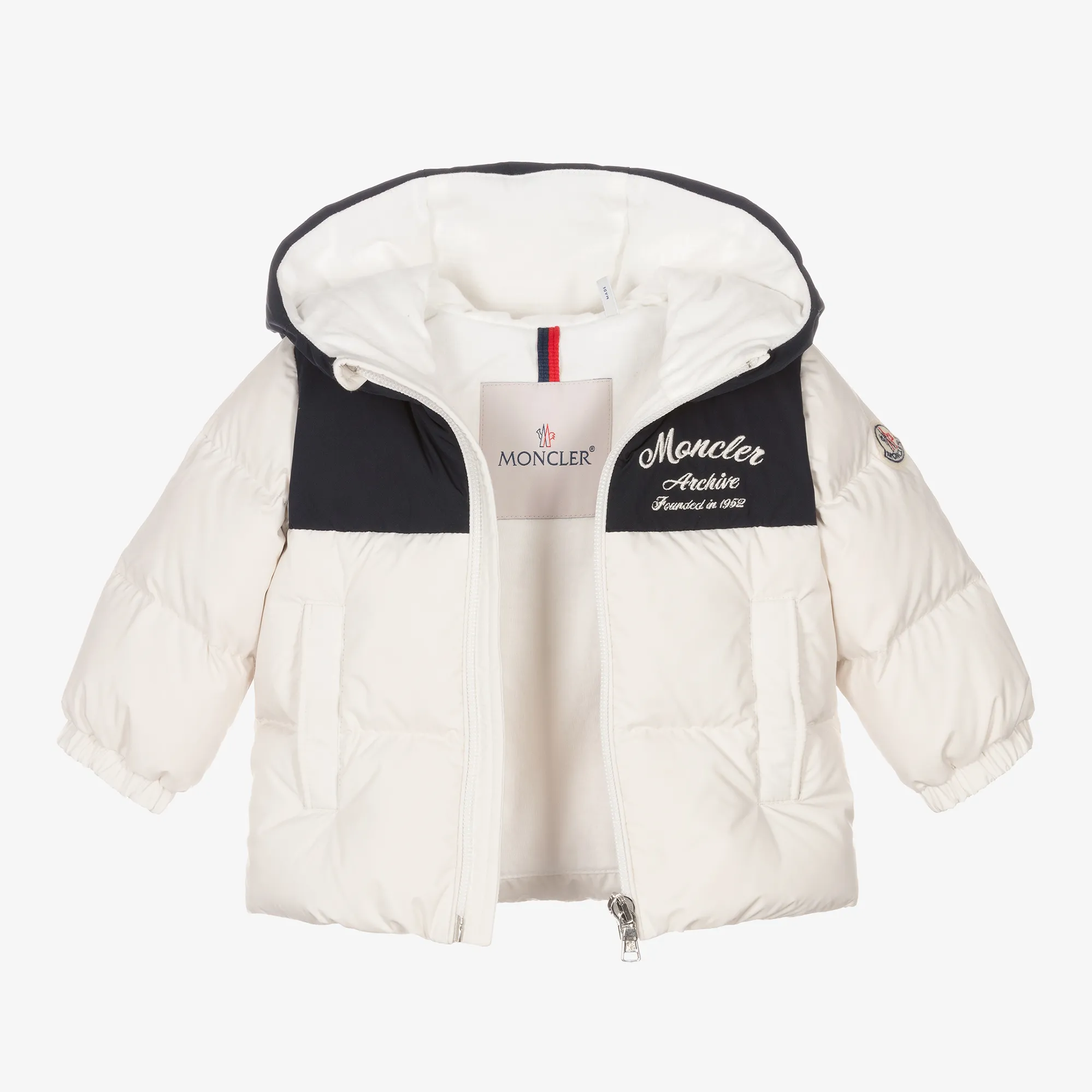 Boys Puffer Jacket Ivory Hooded - Joe Down Coat