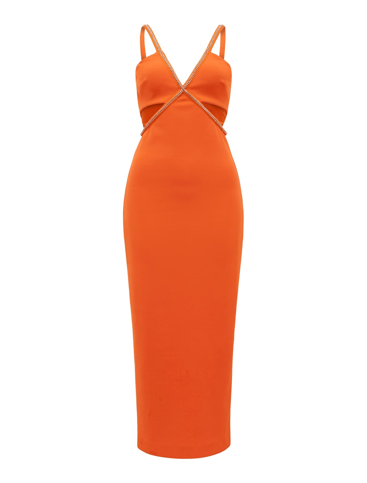 Briana Bodycon Midi Dress with Embellishments