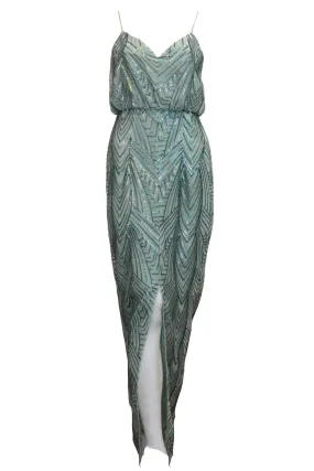 Bariano Green Sequins Dress Spaghetti Strap Buy