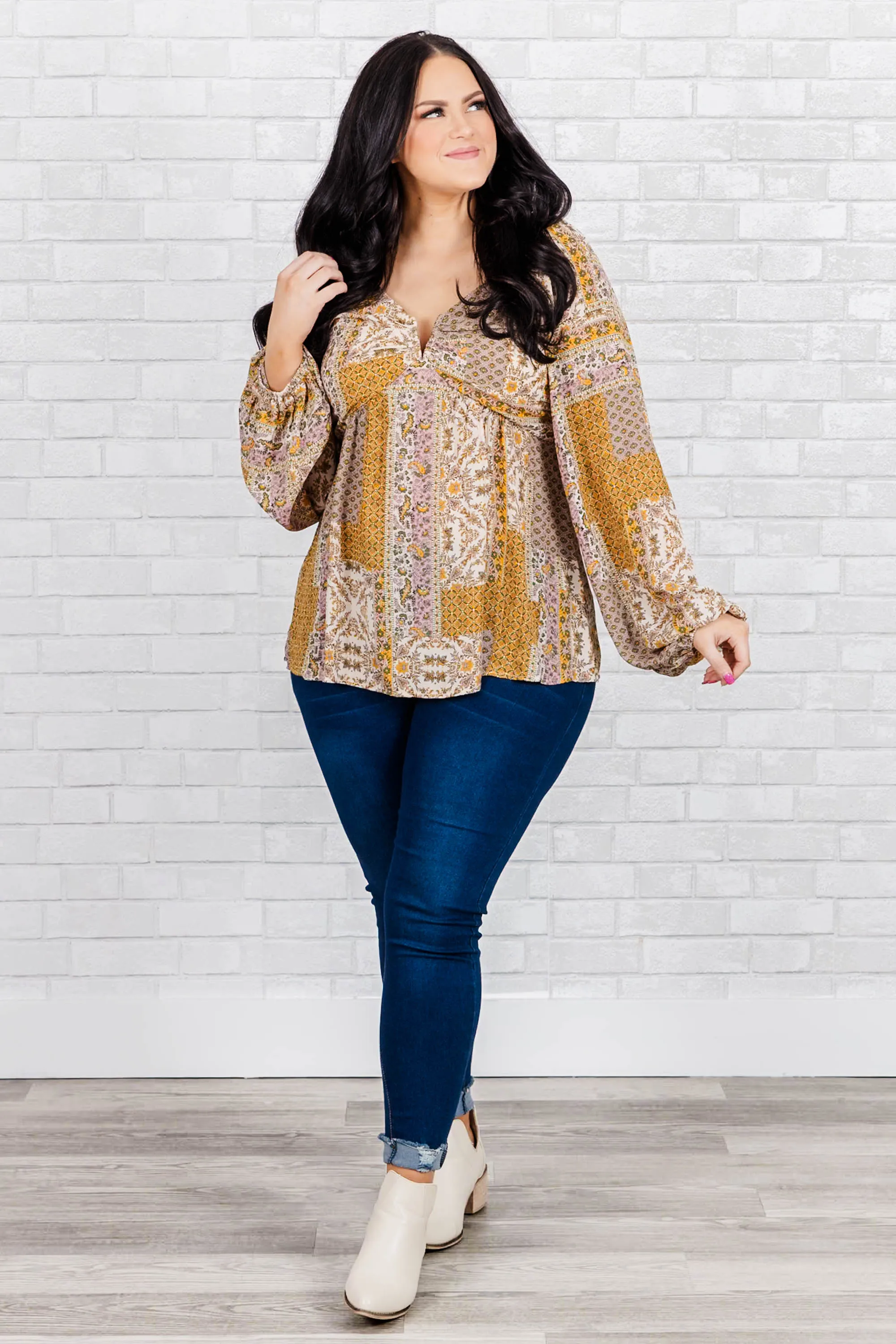 Beige Floral Blouse for Women - Buy Online