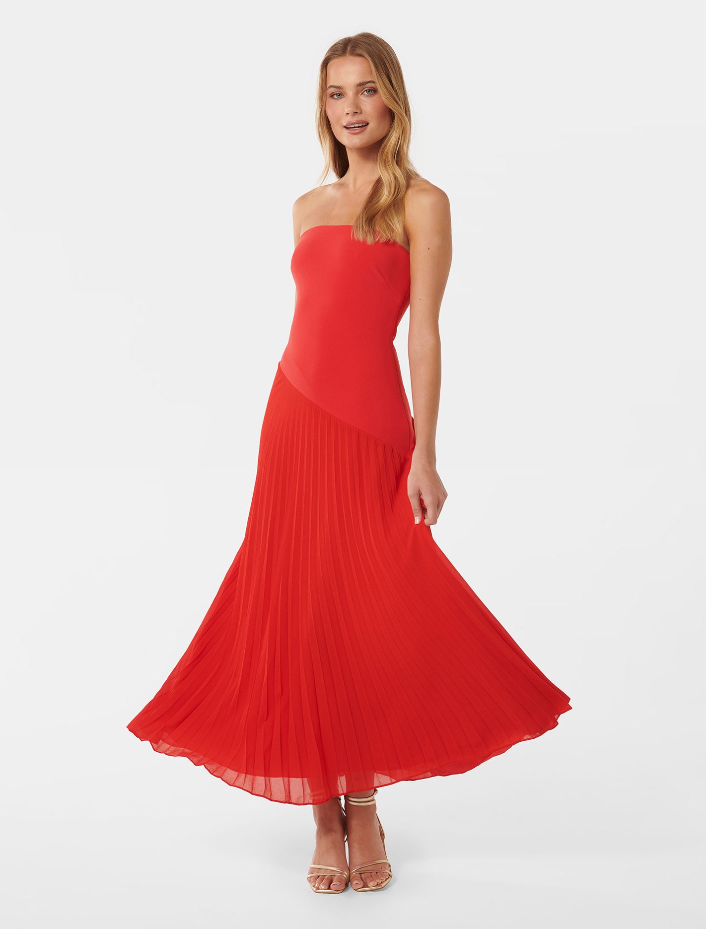 Capri Dress - Strapless Pleat Midi Dress | Shop Now