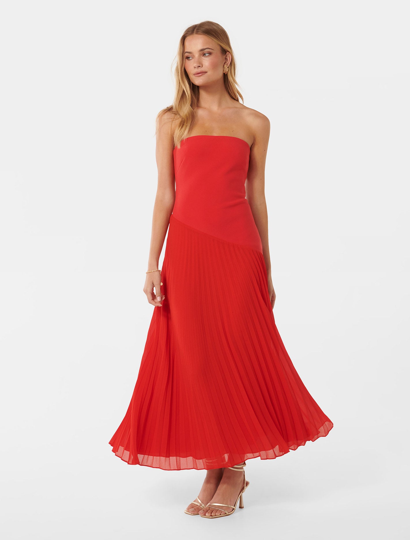 Capri Dress - Strapless Pleat Midi Dress | Shop Now