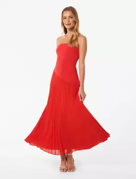 Capri Dress - Strapless Pleat Midi Dress | Shop Now