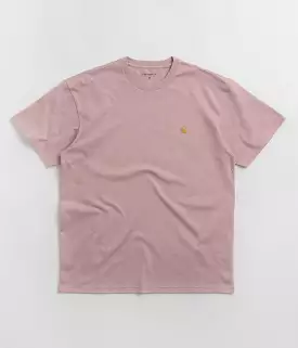 Carhartt Chase T-Shirt Pink Gold