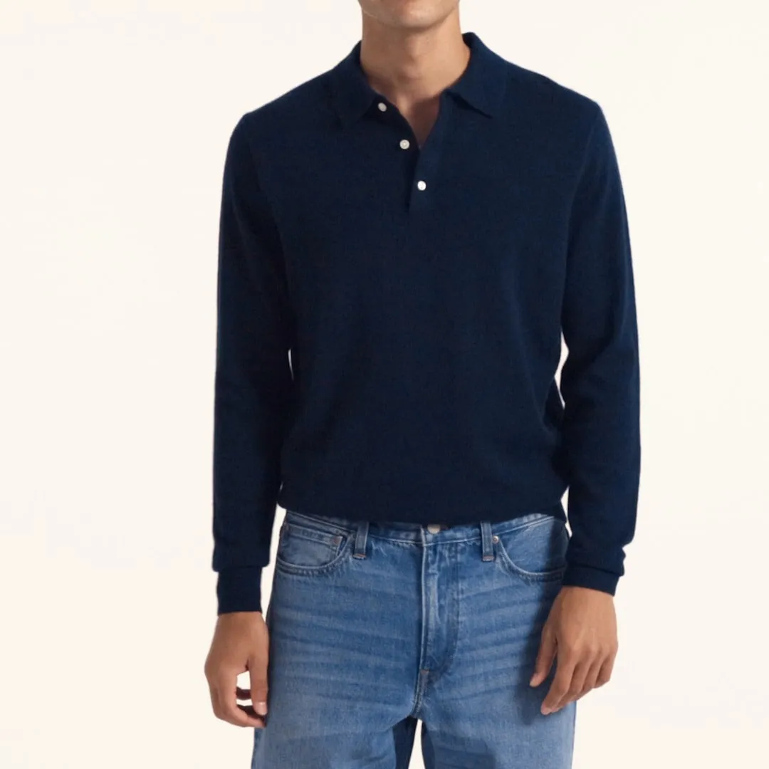 Cashmere polo sweater.