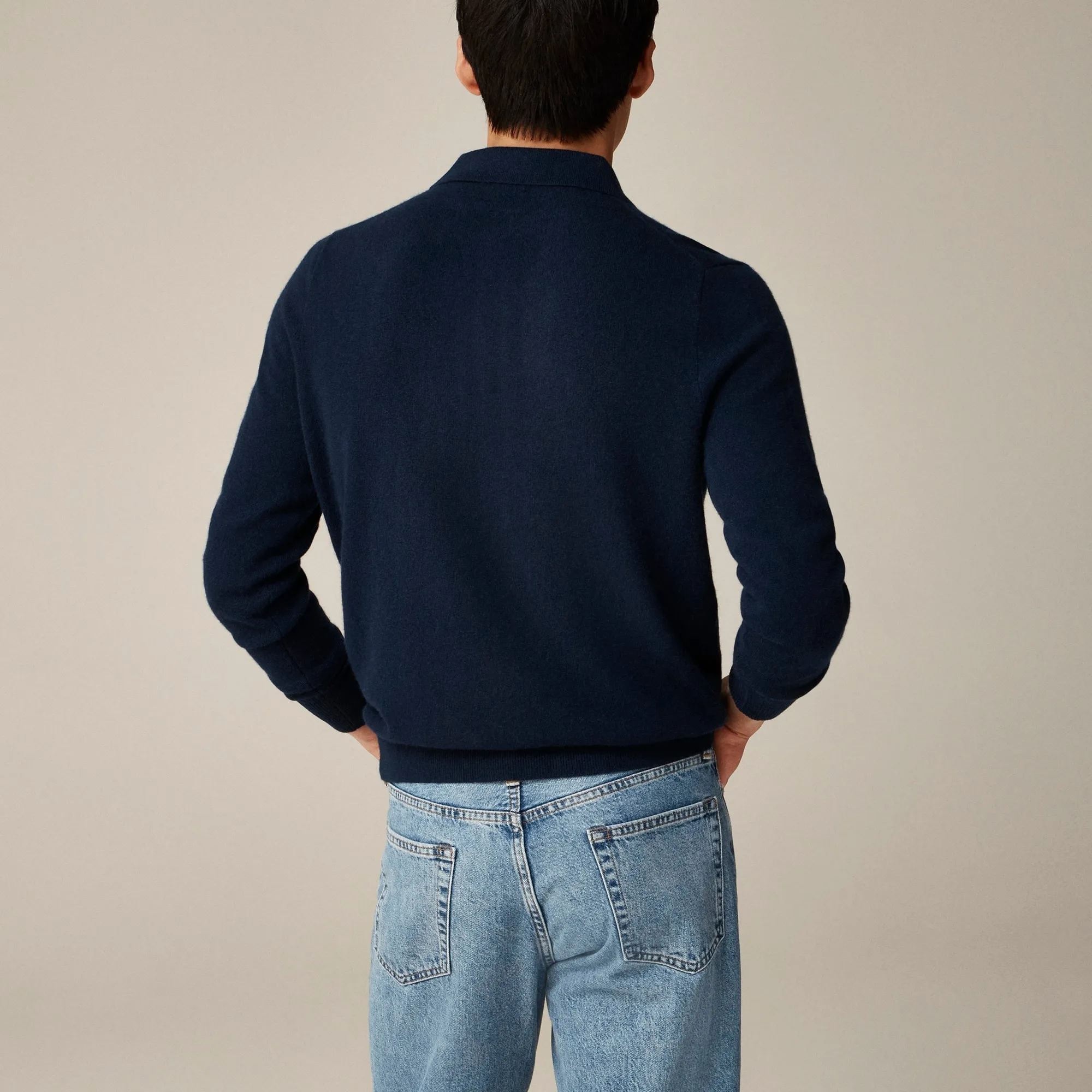 Cashmere polo sweater.