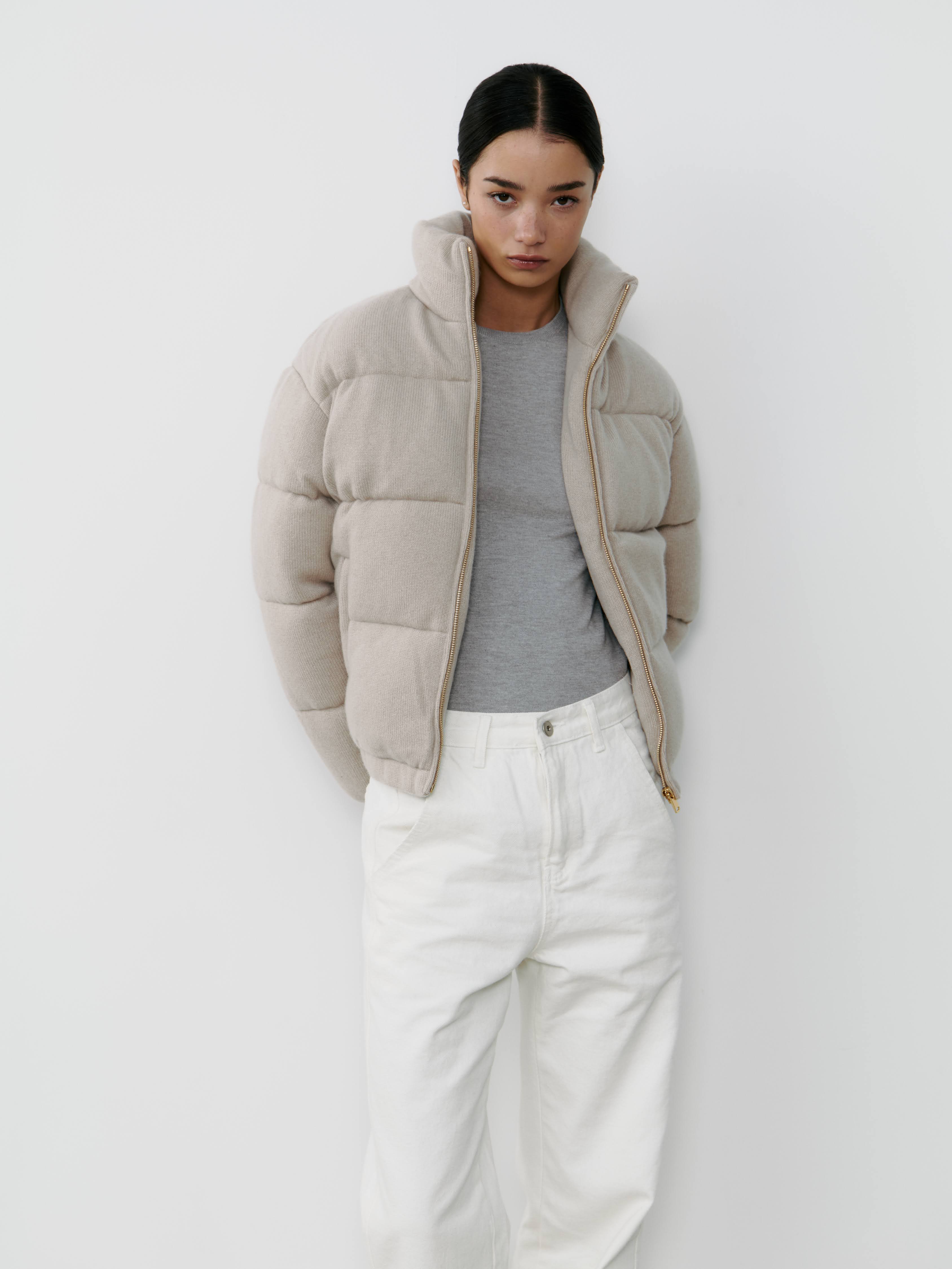 Cashmere down jacket jute.