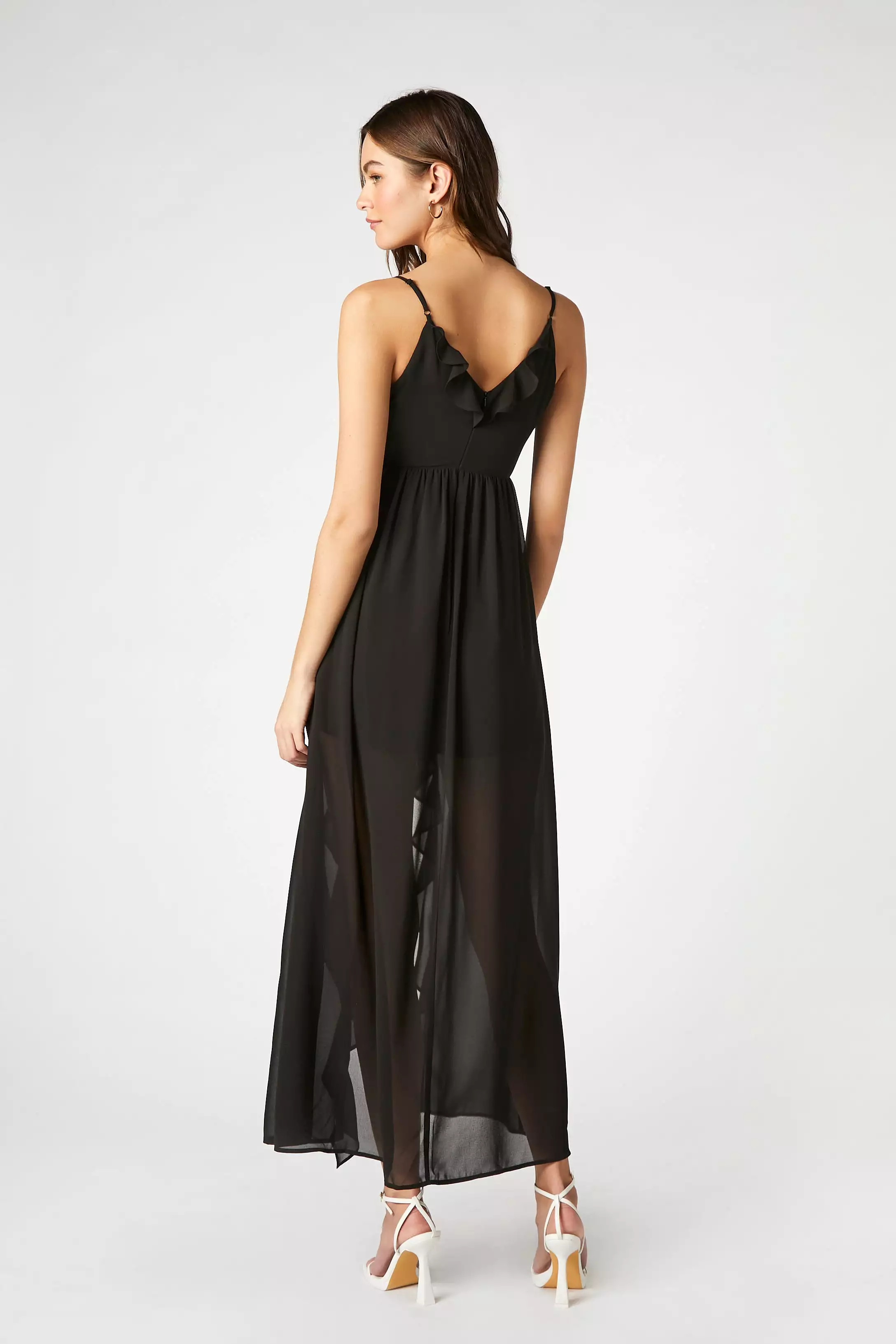 Chiffon High-Low Ruffle Dress