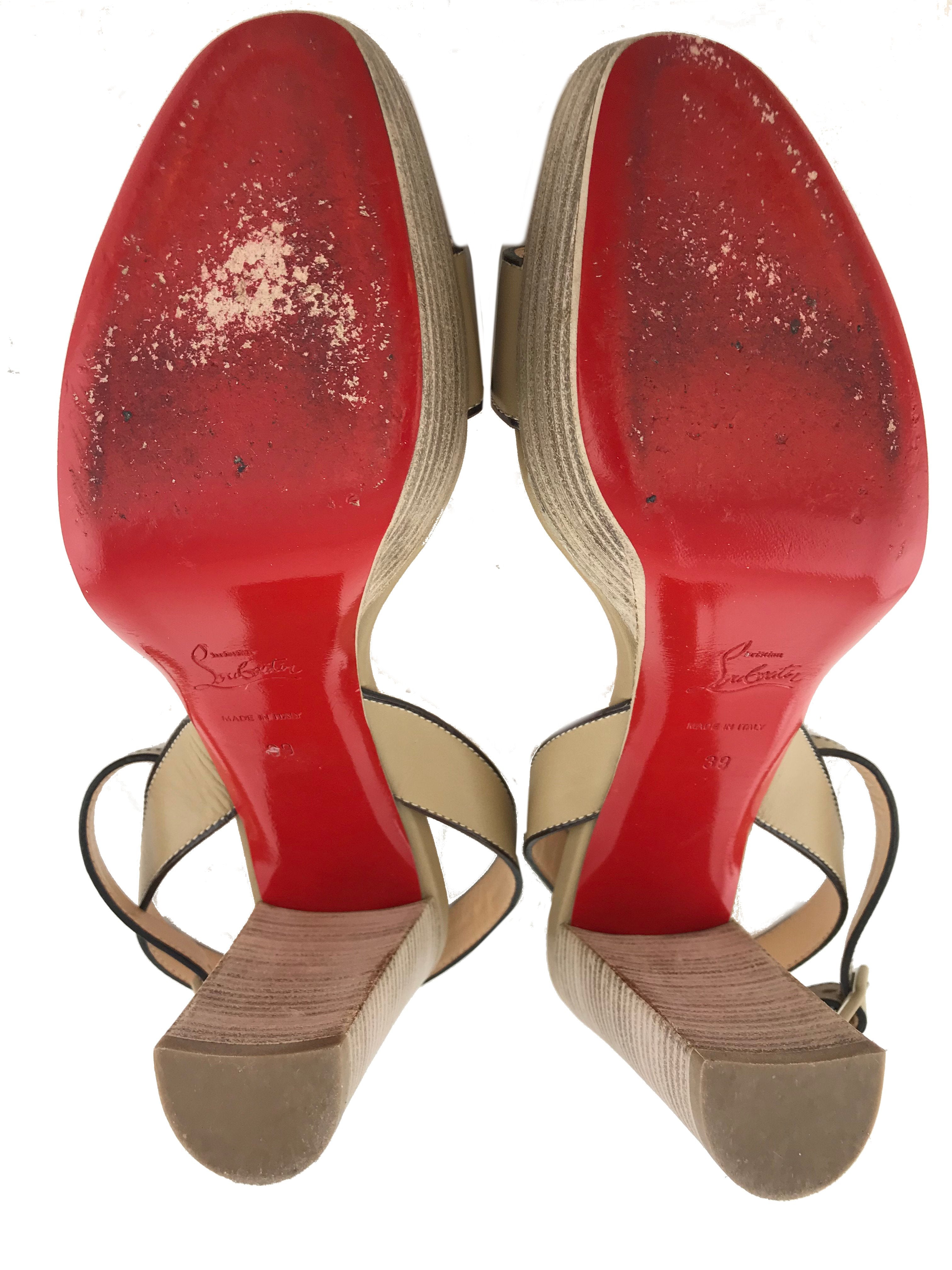 Christian Louboutin Leather Platform Sandals Size 9