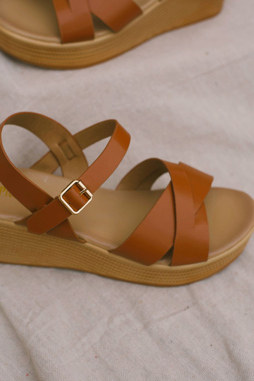 Chunky Brown Platform Sandals.