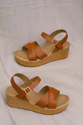 Chunky Brown Platform Sandals.