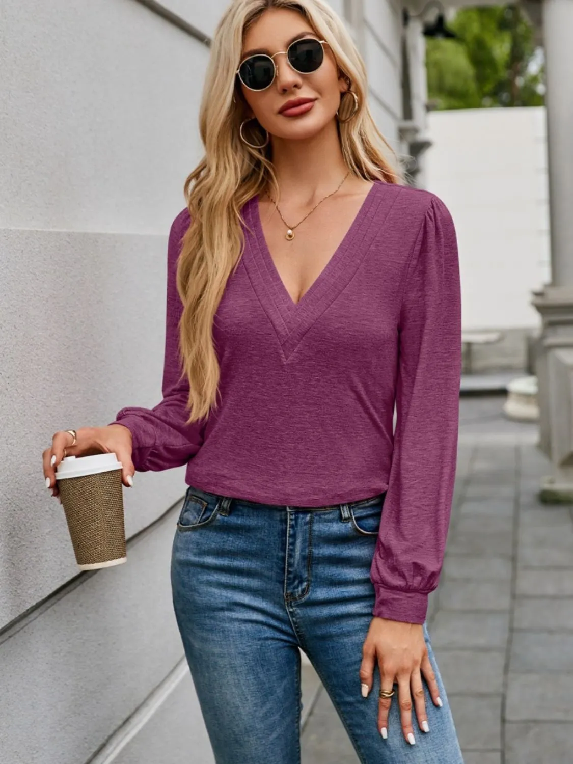 Timeless V Neck Long Sleeve T-Shirt