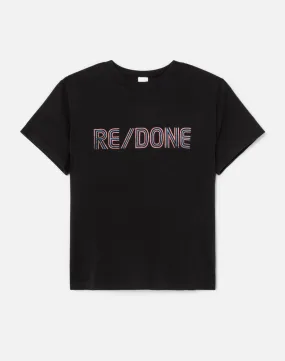 RE/DONE Black and White Striped T-Shirt