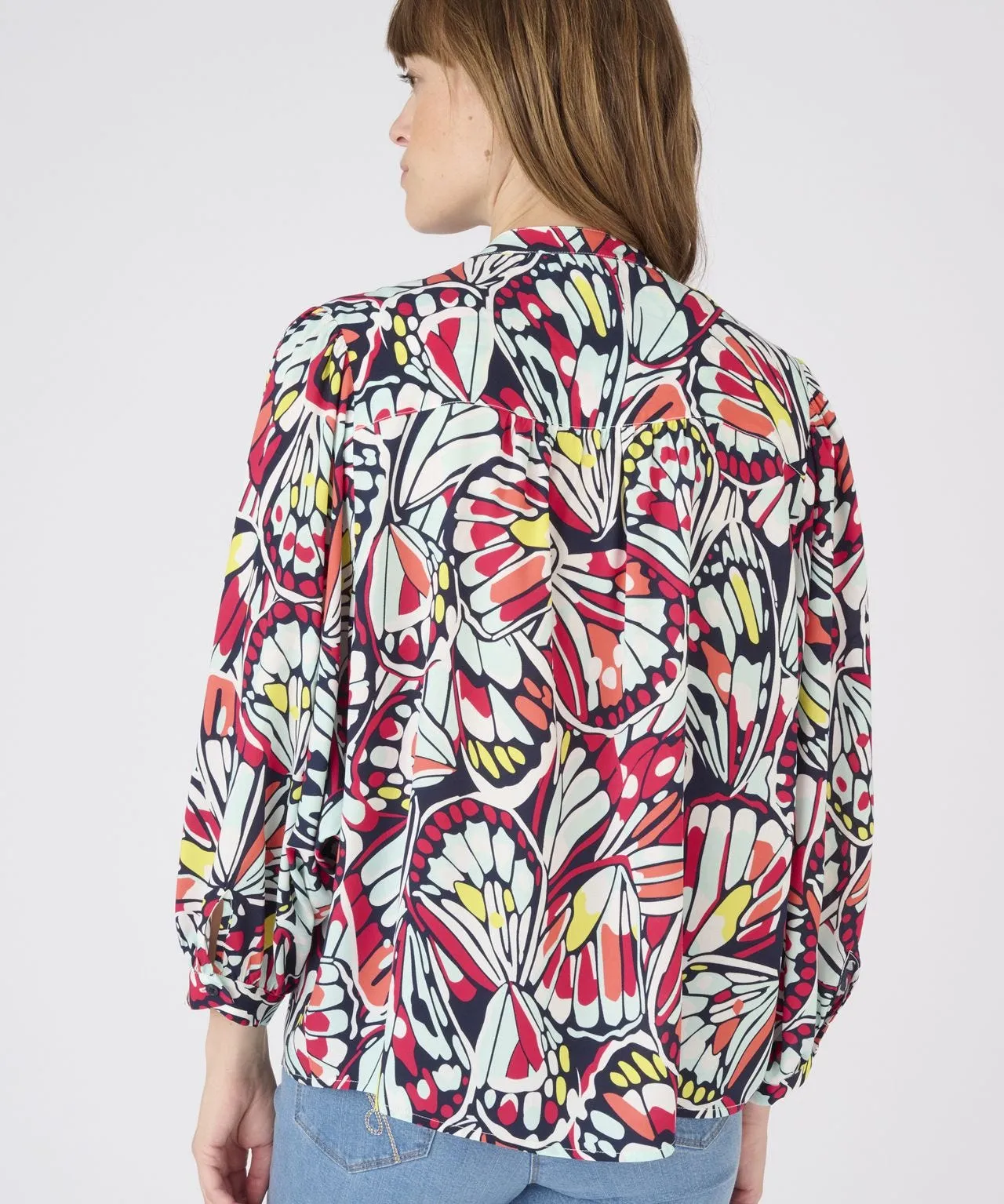 Printed Blouse with Balloon Sleeves by Climatyl