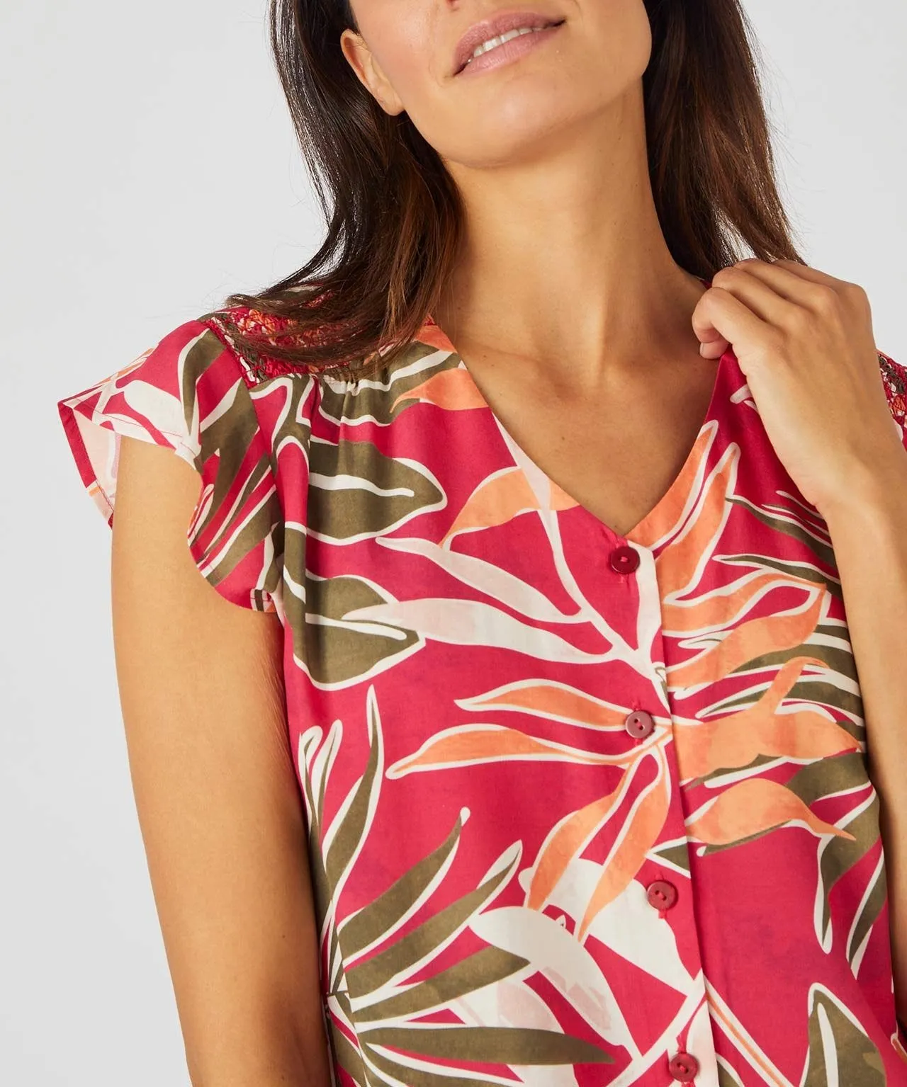 Tropical Print Blouse by Climatyl