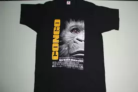 Congo Vintage Movie Poster 1995 - Endangered Species Promo T-Shirt - Single Stitch - Fruit of the Loom - USA