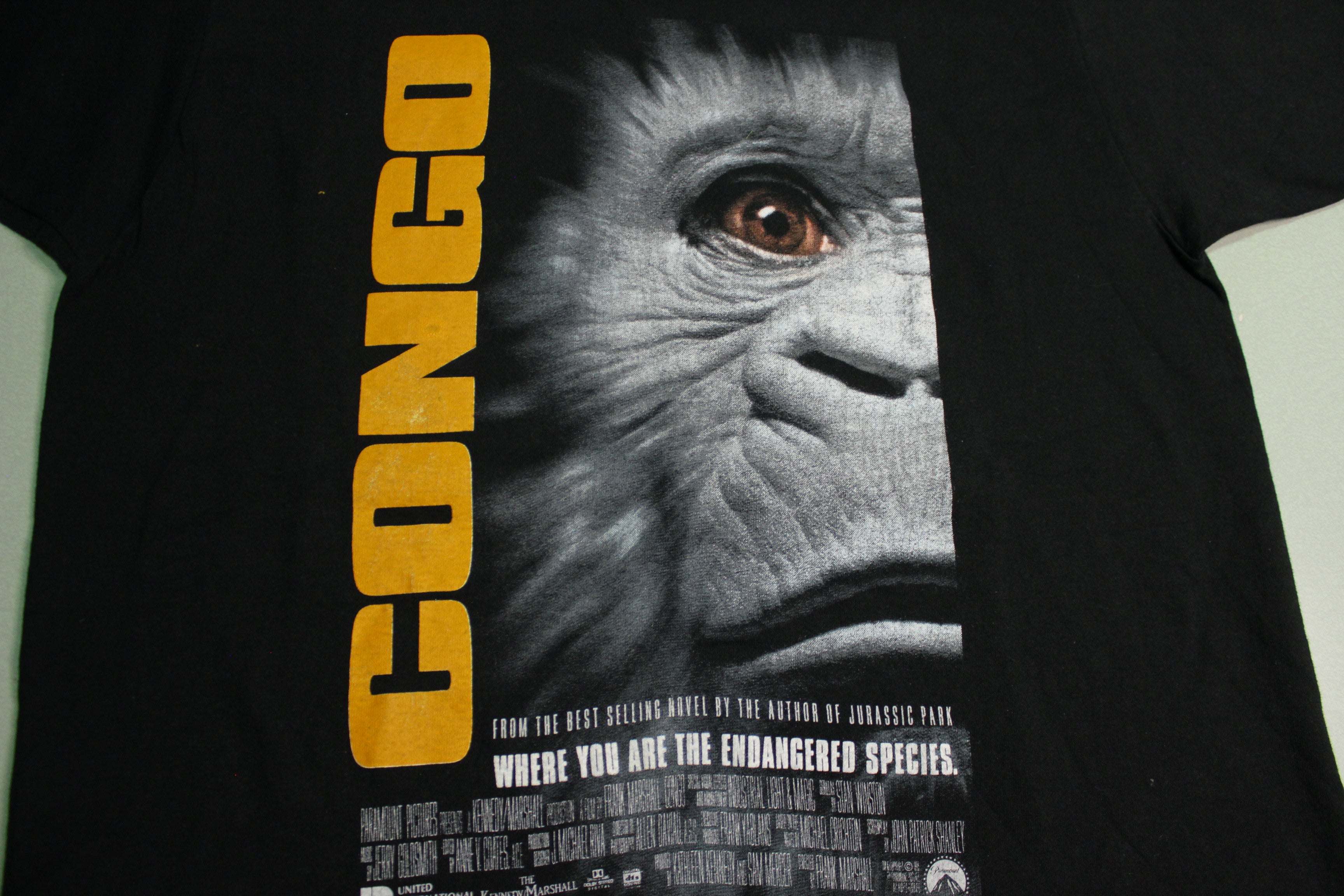 Congo Vintage Movie Poster 1995 - Endangered Species Promo T-Shirt - Single Stitch - Fruit of the Loom - USA