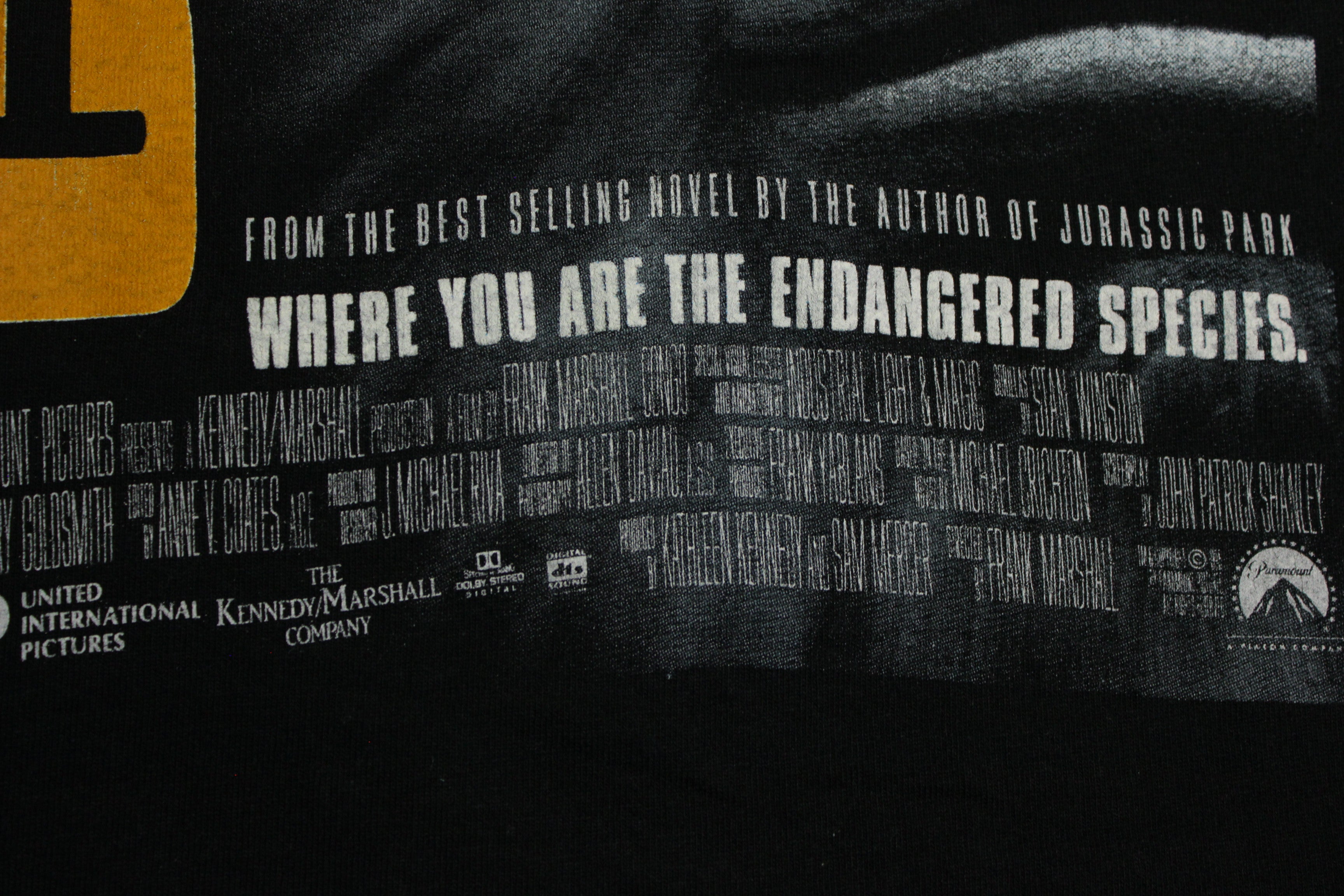 Congo Vintage Movie Poster 1995 - Endangered Species Promo T-Shirt - Single Stitch - Fruit of the Loom - USA