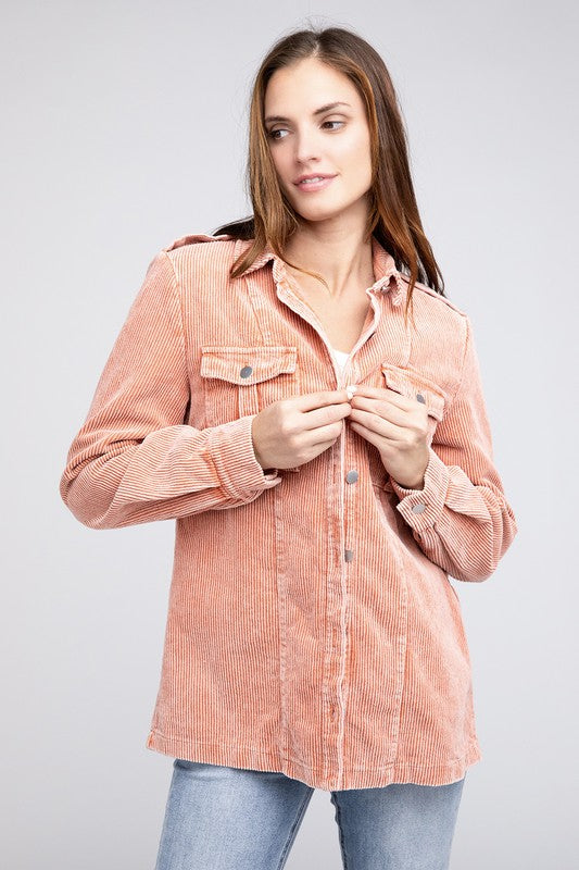 Corduroy Button-Down Jacket - BiBi Collection.