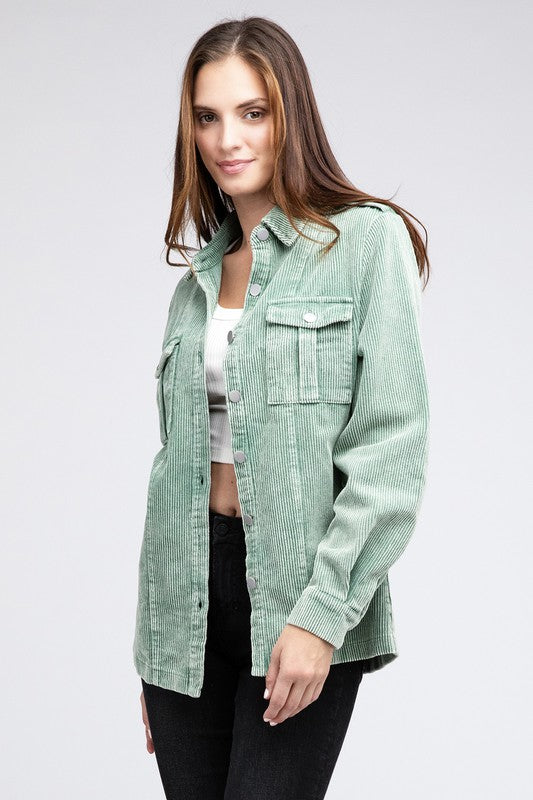 Corduroy Jacket with Buttons - Online Clothing Store