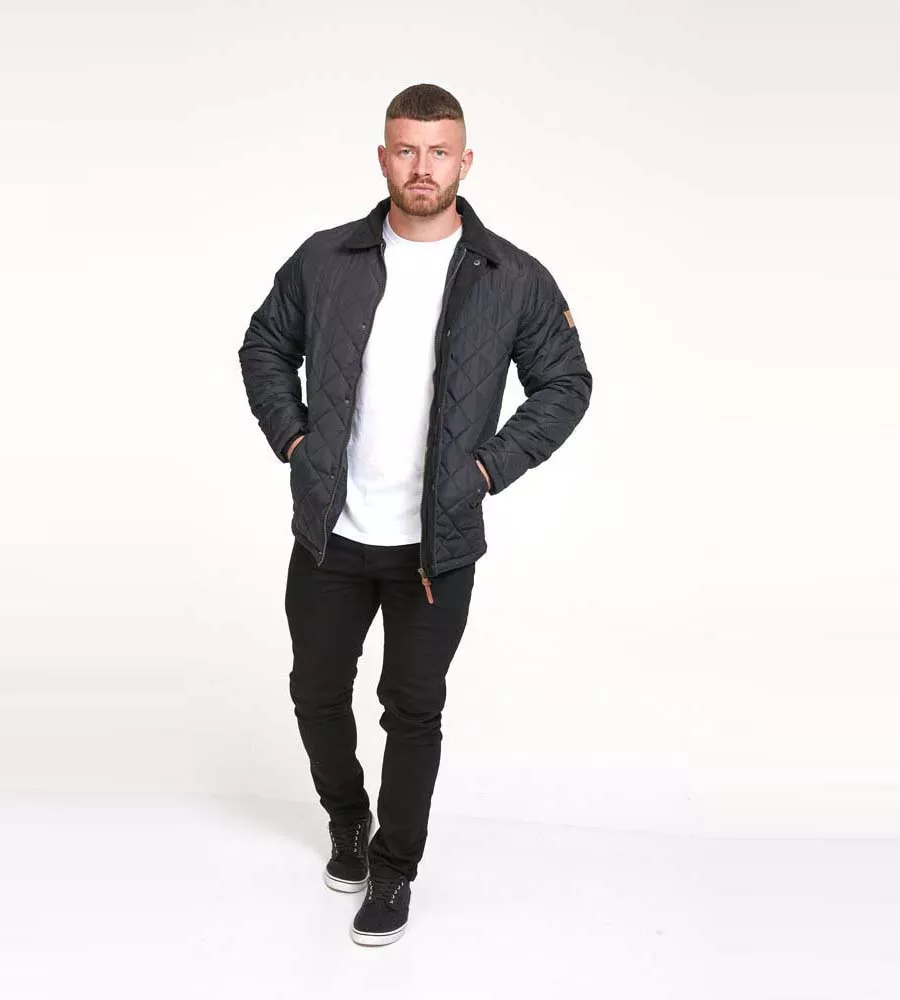 D555 Men's Quilted Jacket Featuring Corduroy Collar (MATIAS)