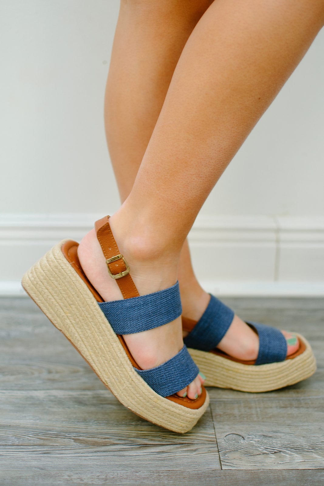 Denim Platform Sandals