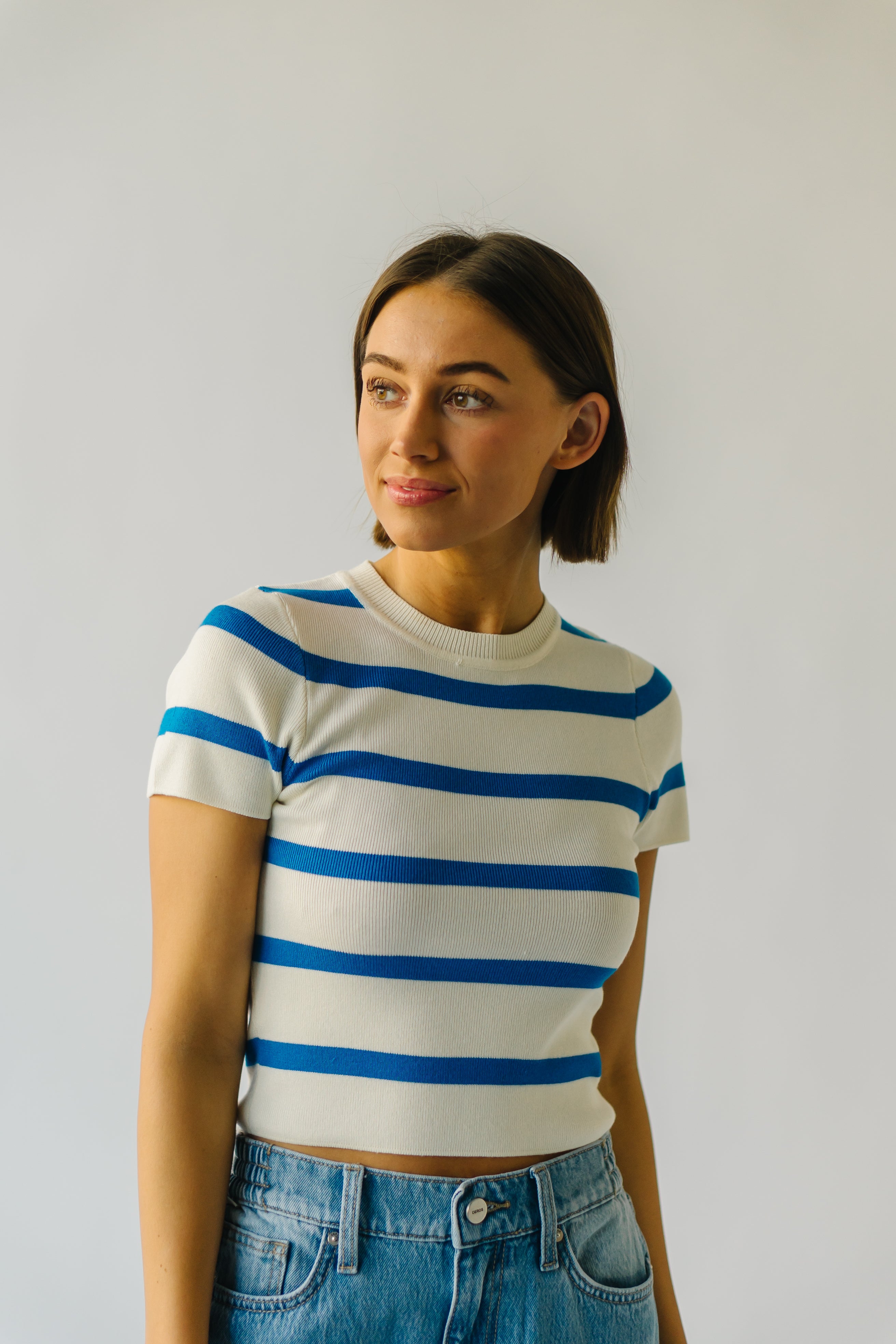 Dundee Bold Striped Tee Blue White