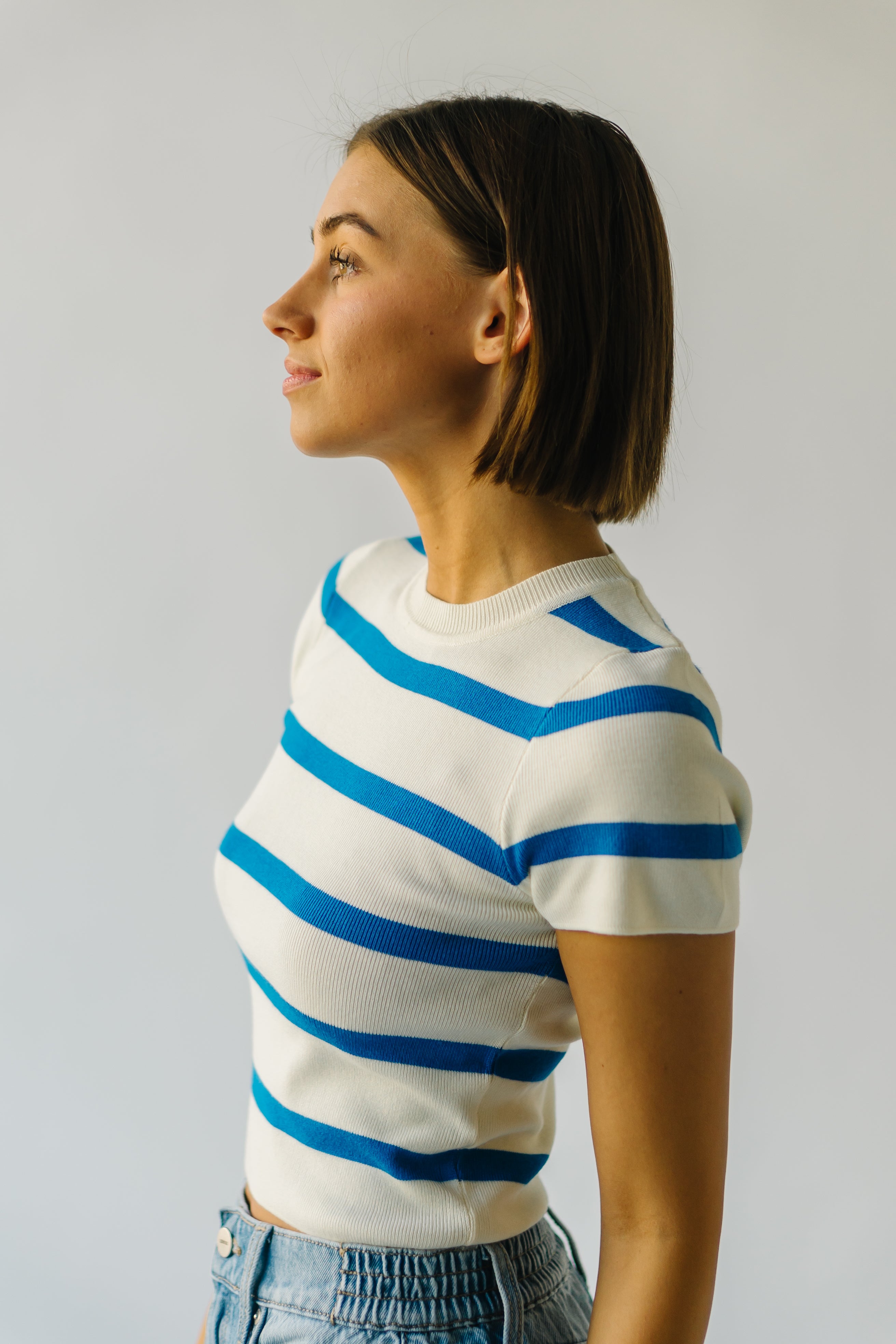 Dundee Bold Striped Tee Blue White