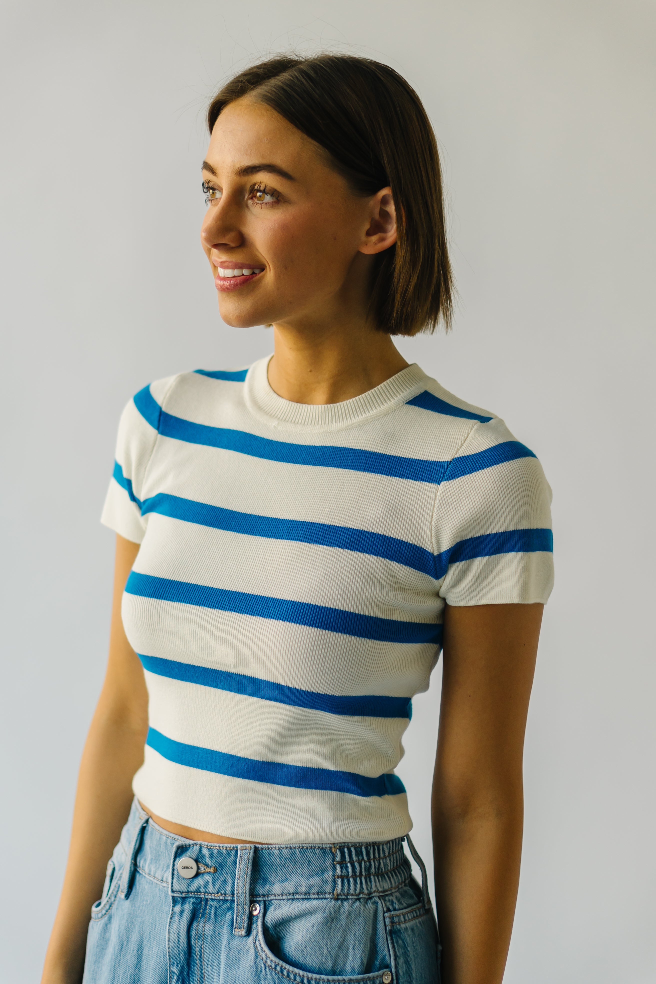 Dundee Bold Striped Tee Blue White