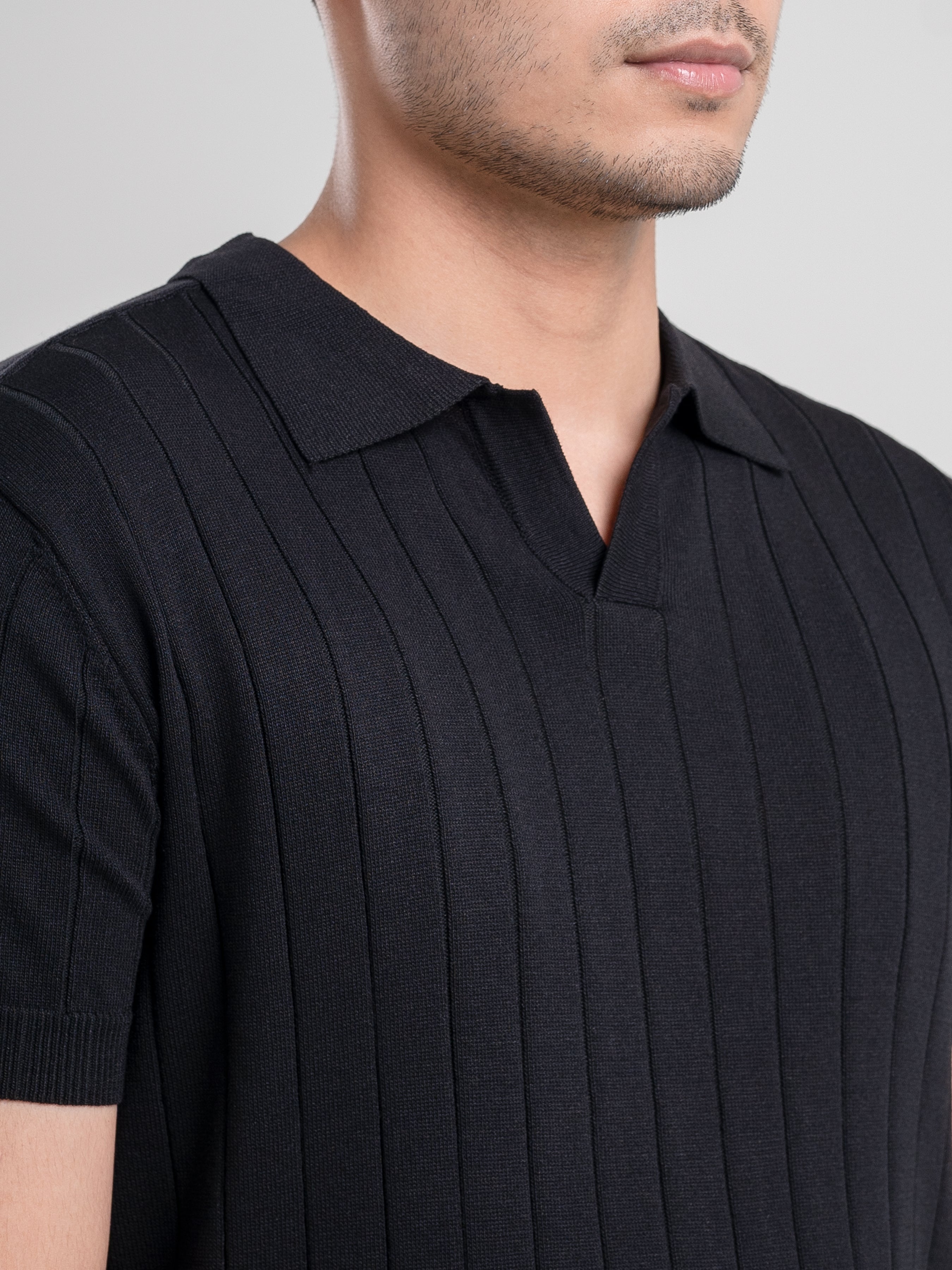 Dylan Black Knit T-Shirt