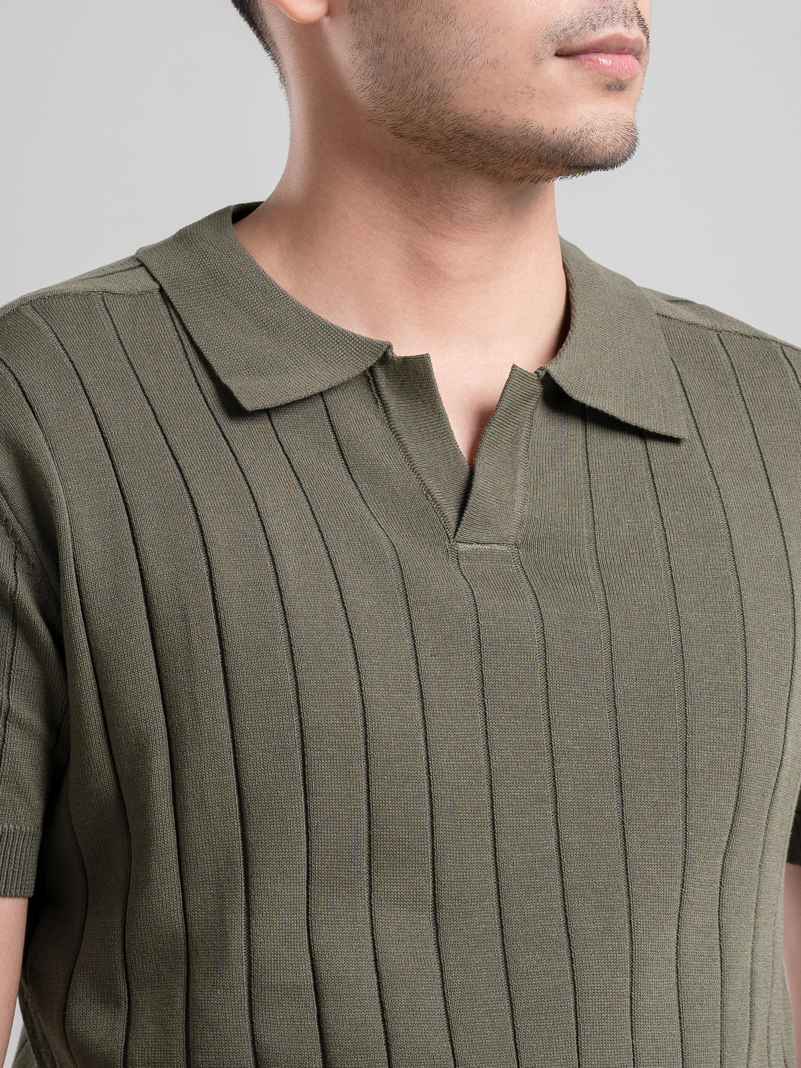 Dylan Knit Tee - Olive Green | Buy Online at Best Price