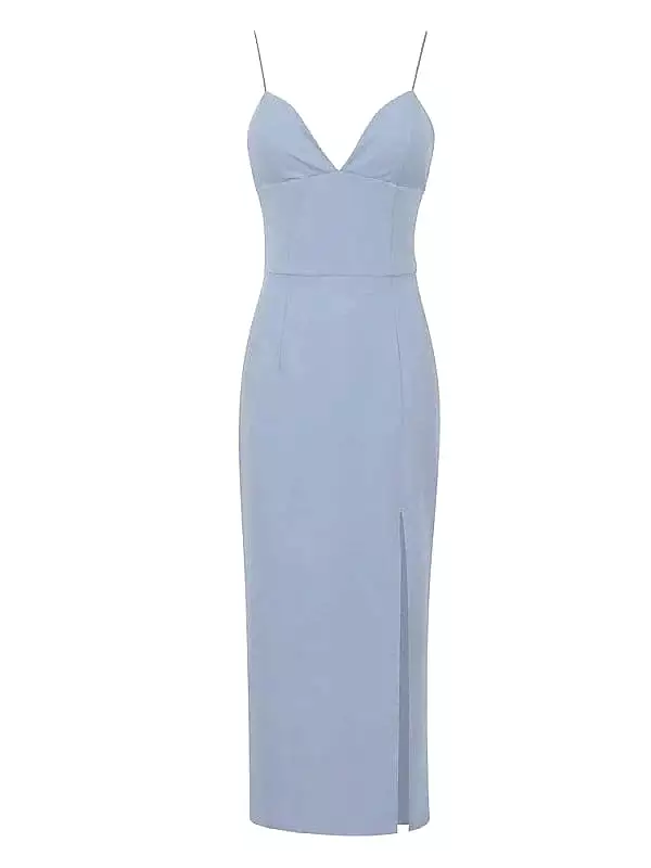 Elegant Midi Dress - Spaghetti Strap for Women - Ideal for Summer and Spring Occasions