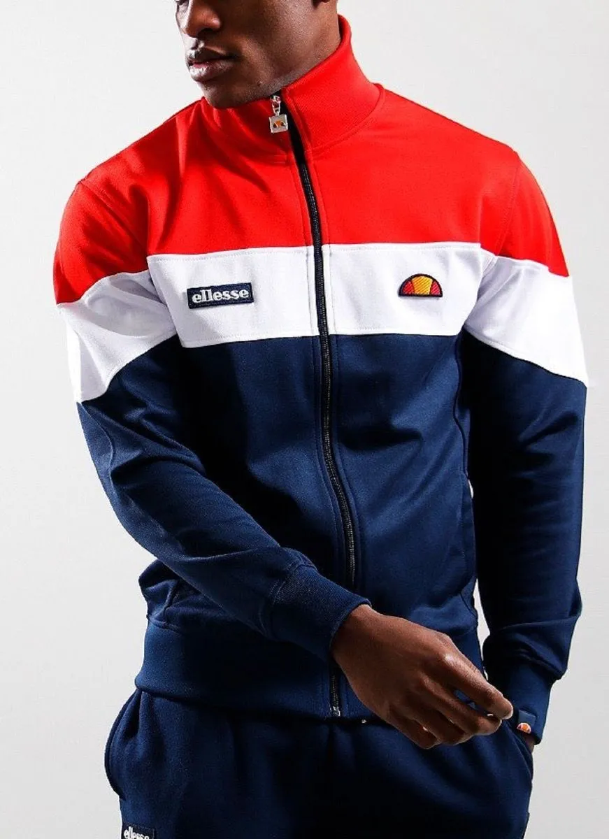 Red Navy Track Jacket - Ellesse Caprini