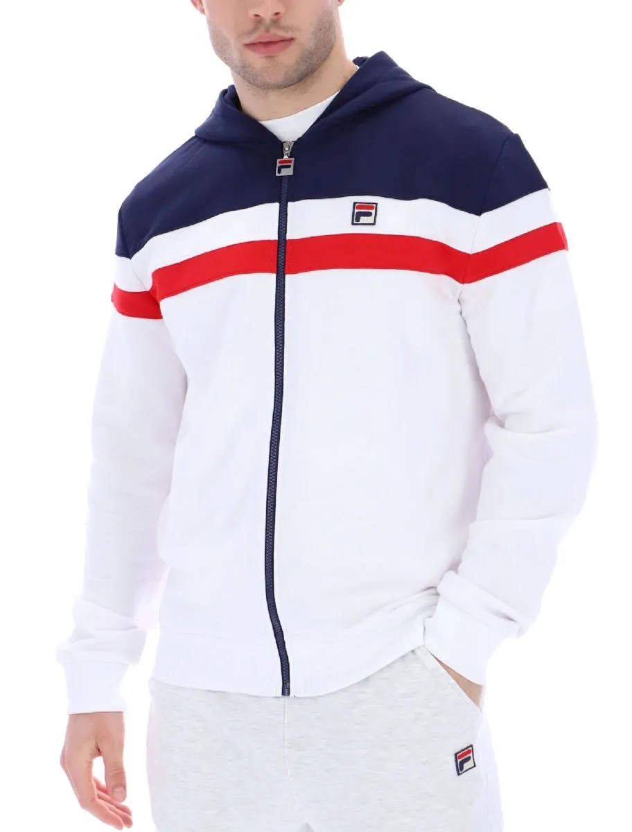 White Navy Hooded Jacket - Fila Arlo