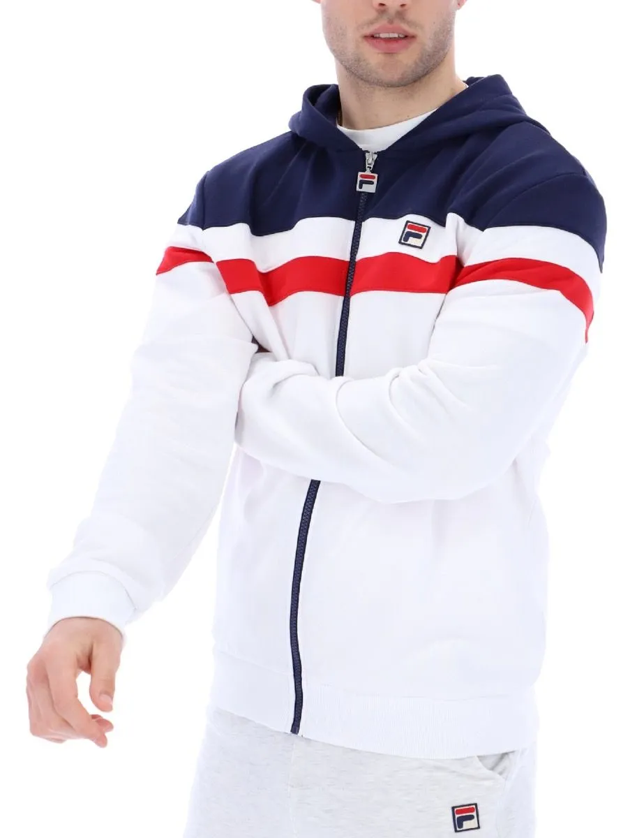 White Navy Hooded Jacket - Fila Arlo