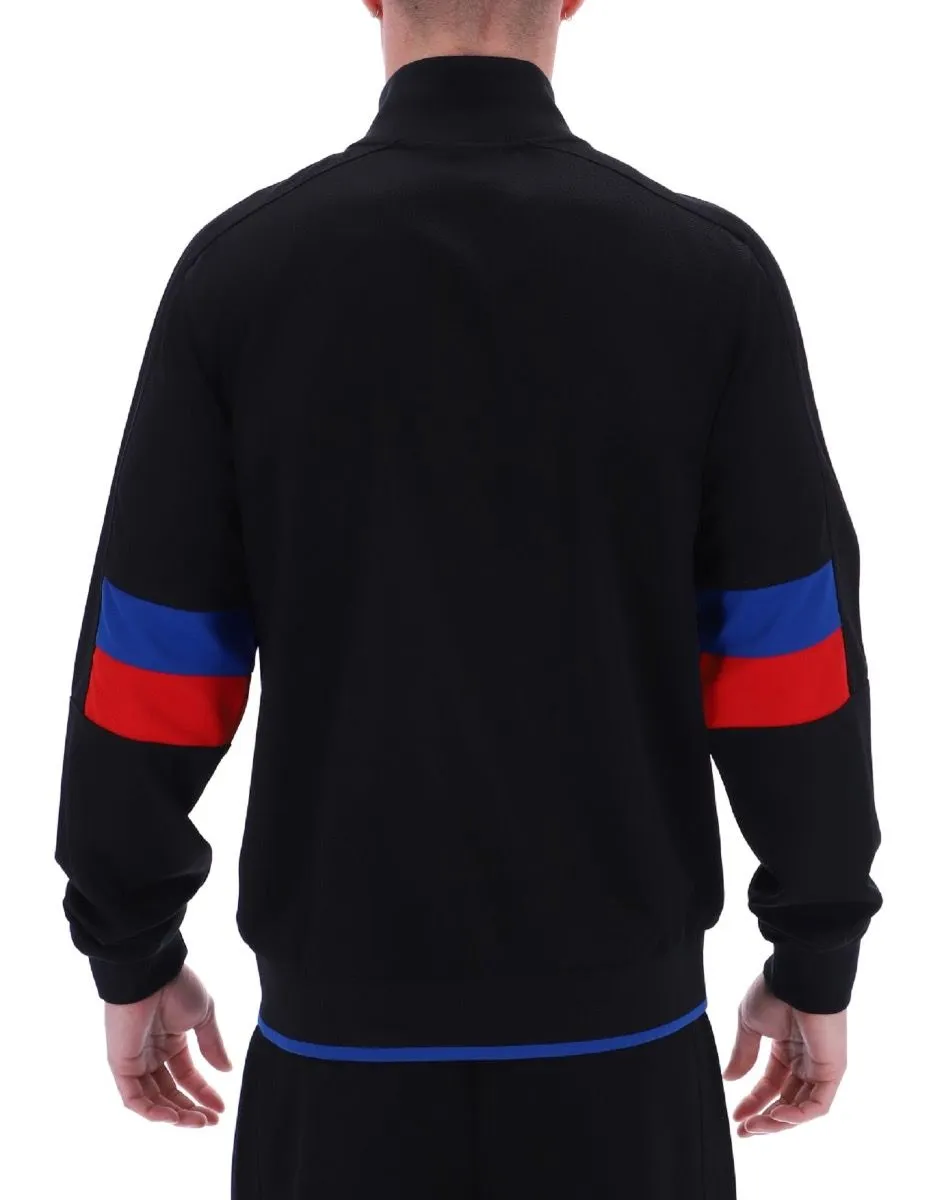 Black and Bright Blue Fila Fischer Colour Blocked Track Jacket