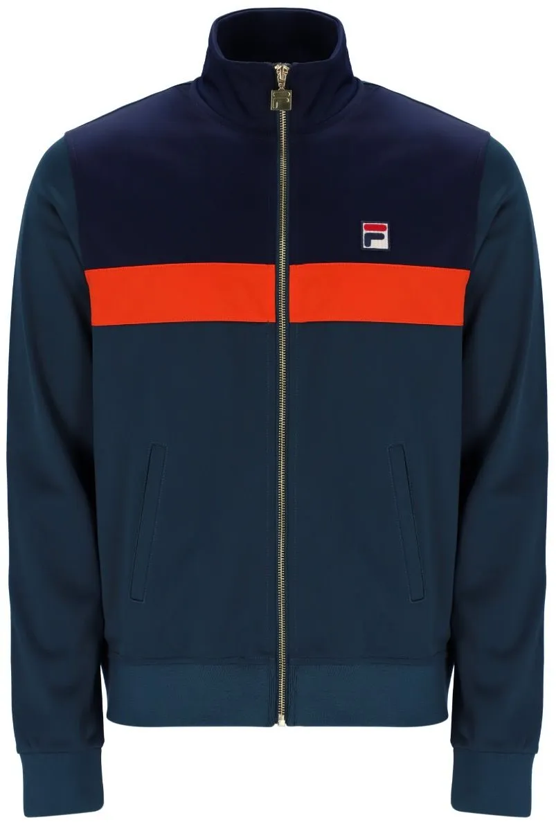 Dark Teal Navy Mandarin Track Jacket - Fila Nash