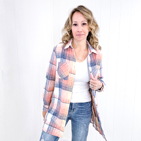 Flannel Plaid Jacket: Lumber Jill Style, Button Down, Longline