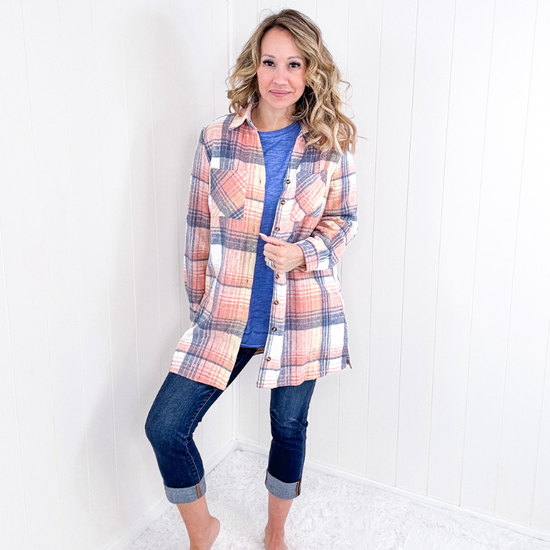 Flannel Plaid Jacket: Lumber Jill Style, Button Down, Longline