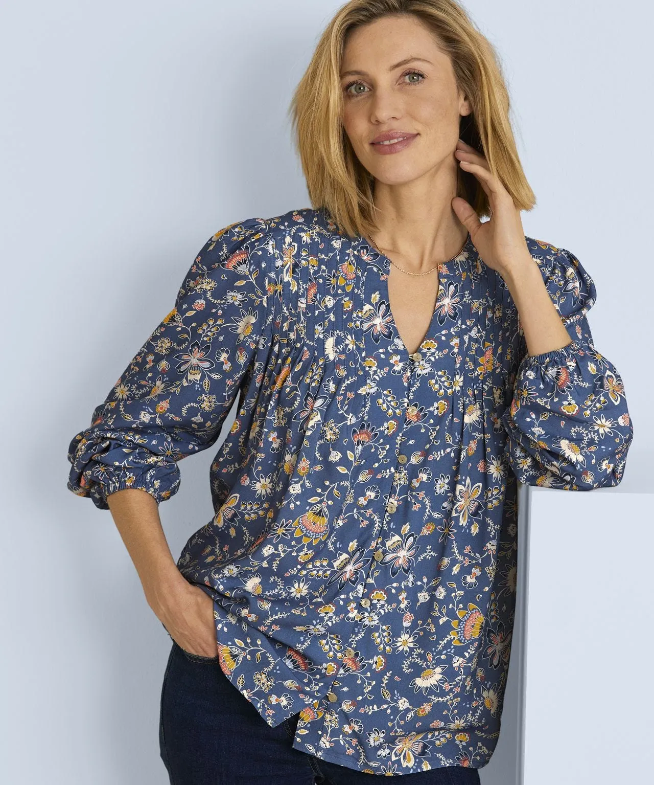 Floral Printed Pull On Top