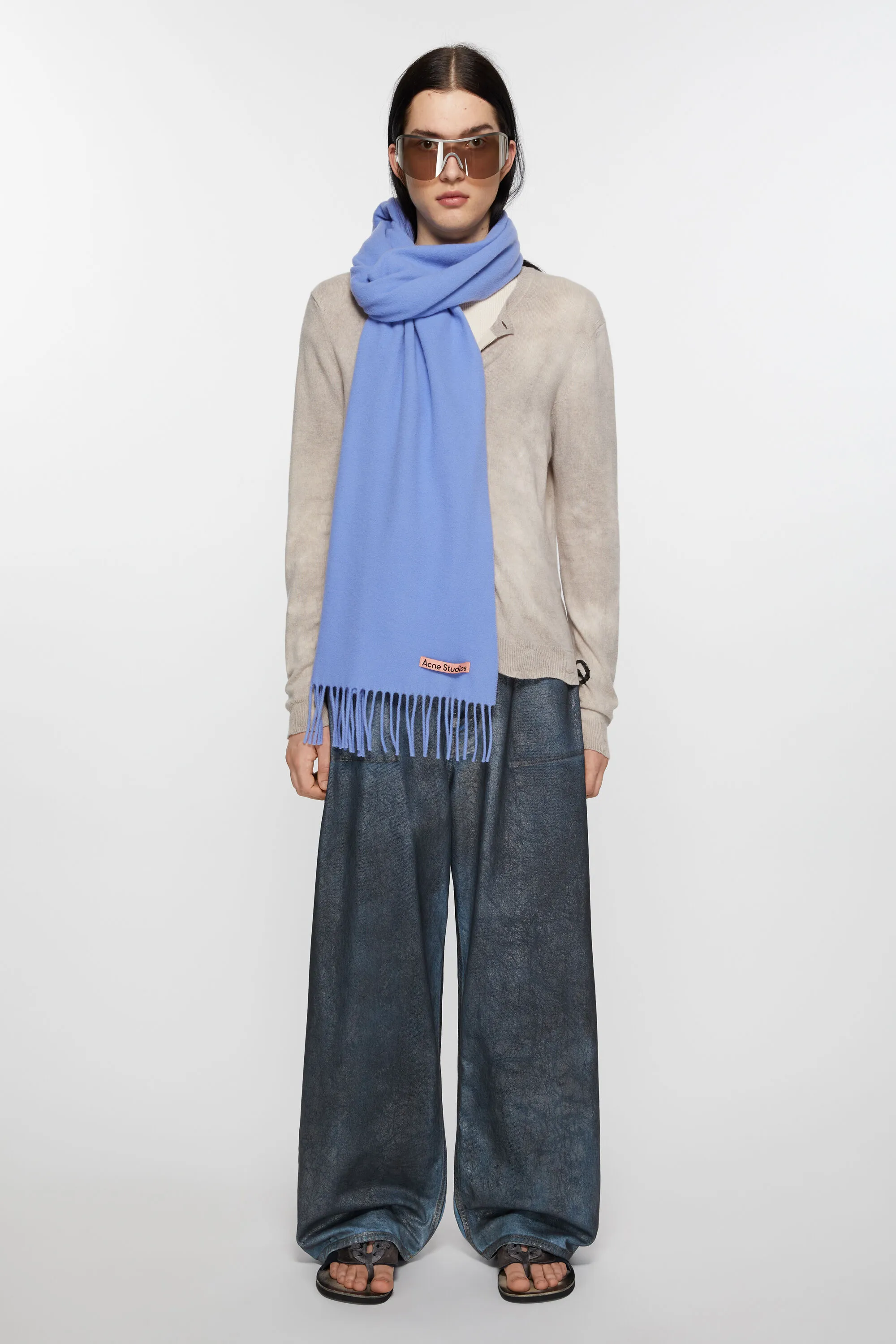 Fringed wool scarf - Slim