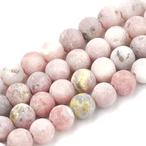 Gemstone Beads, Marble Sesame Jasper Kiwi Jasper, Natural, Round, Frosted, 8mm