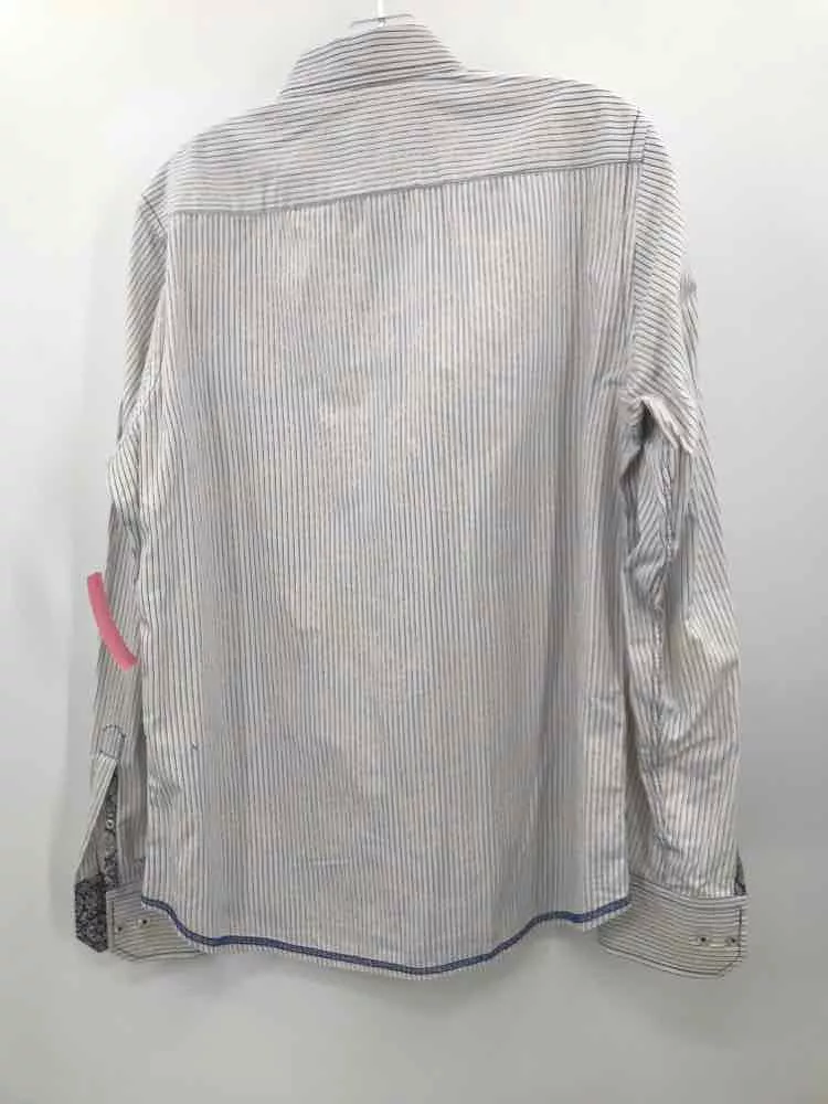 Georg Roth Ivory Medium Stripe Men's Button Down Pre-Owned