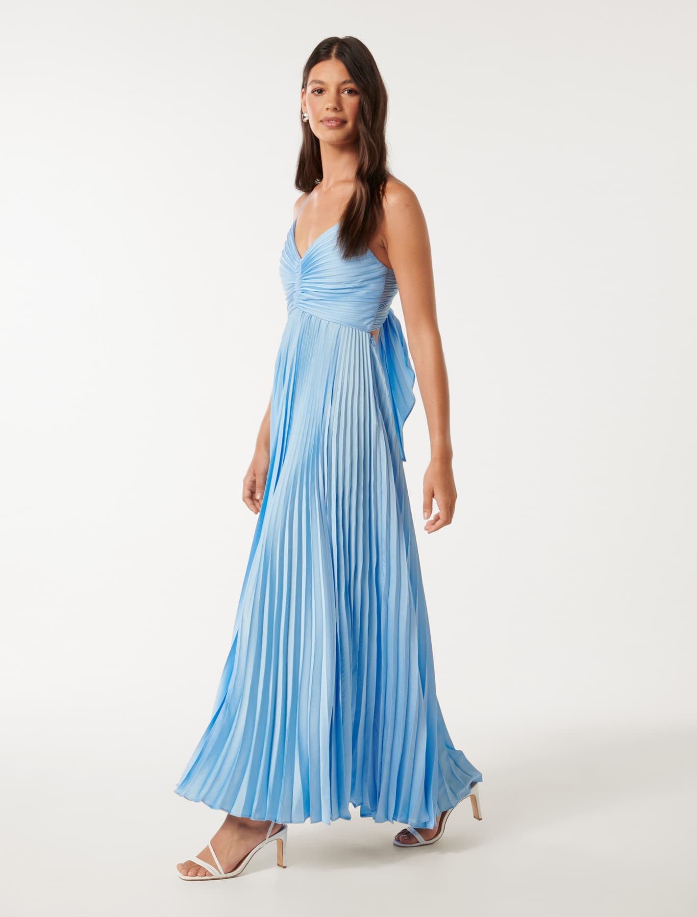 Geri Maxi Dress with Pleated Tie Back