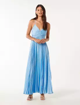 Geri Maxi Dress with Pleated Tie Back