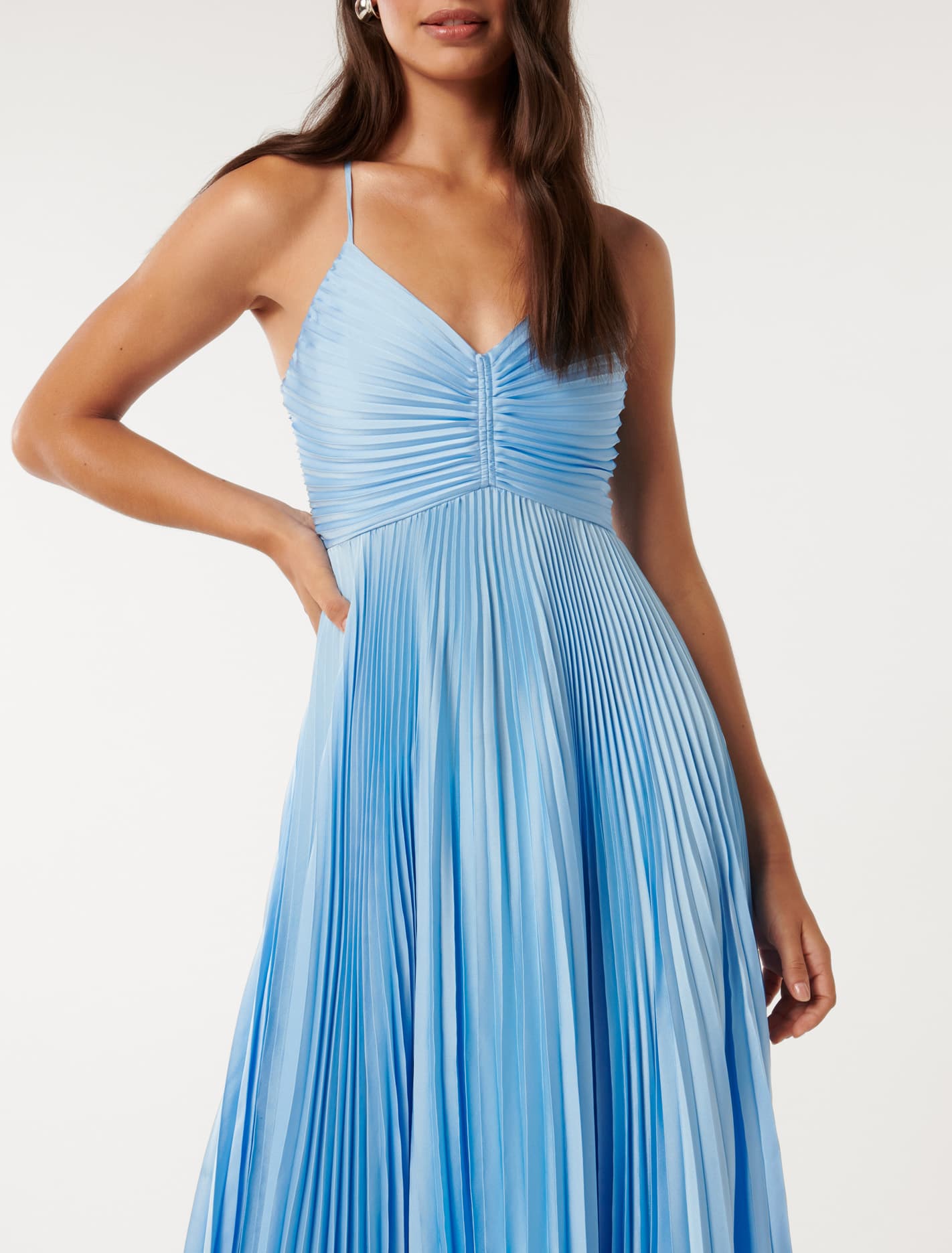 Geri Maxi Dress with Pleated Tie Back